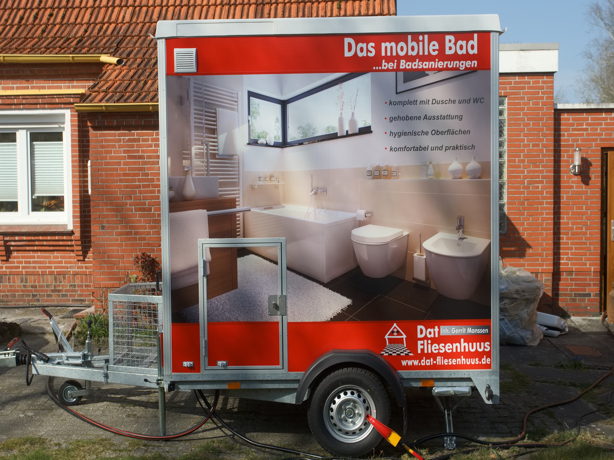 Symbolische Darstellung eines mobilen Bads